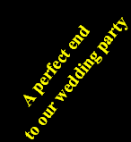 A perfect end 














to our wedding party